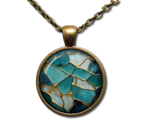 Faux Kintsugi Style Turquoise