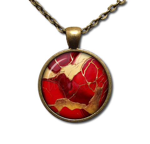 Faux Kintsugi Style Red