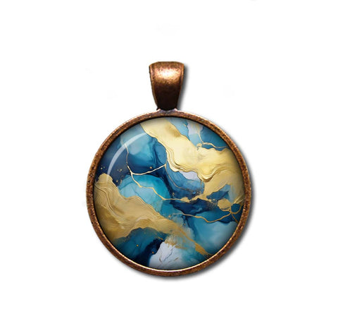 Faux Kintsugi Style Sky Blue