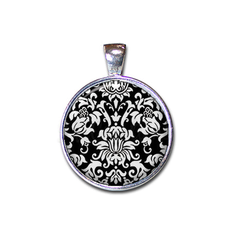 Damask Black White