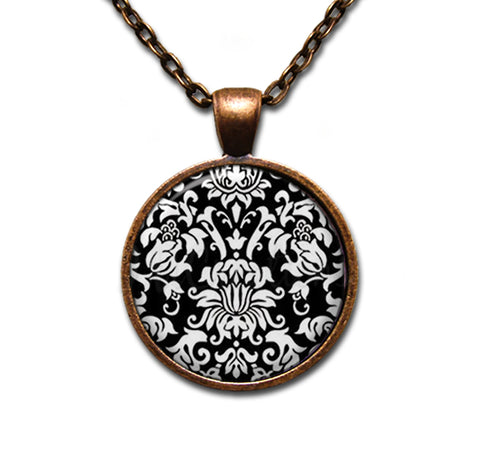 Damask Black White
