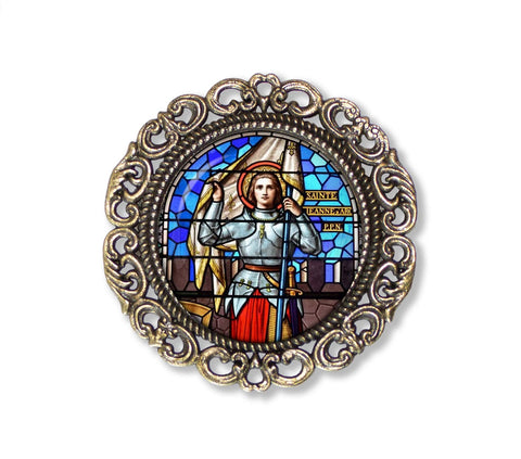 Faux Stained Glass Joan of Arc