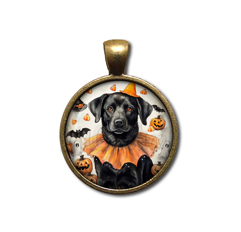 Halloween Black Lab in Costume