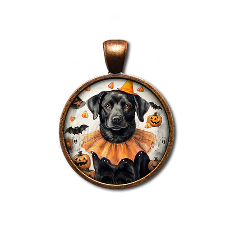 Halloween Black Lab in Costume