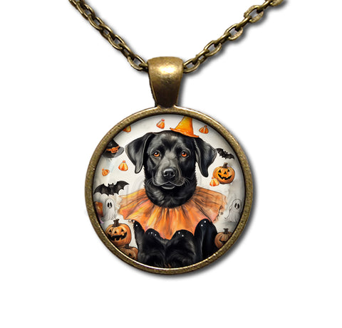 Halloween Black Lab in Costume