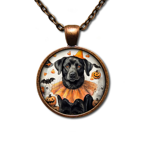 Halloween Black Lab in Costume