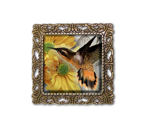 Yellow Floral Hummingbird