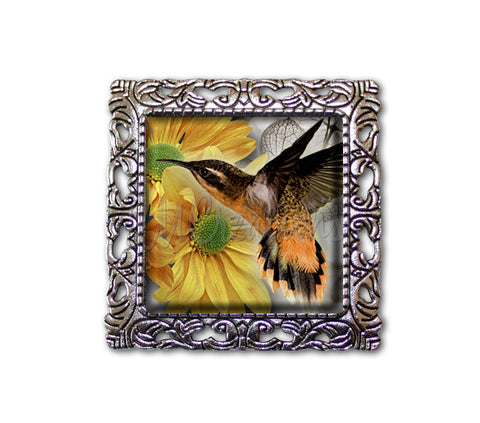 Yellow Floral Hummingbird