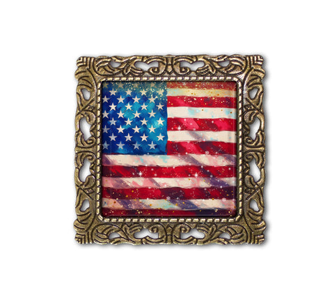 Watercolor-style American Flag