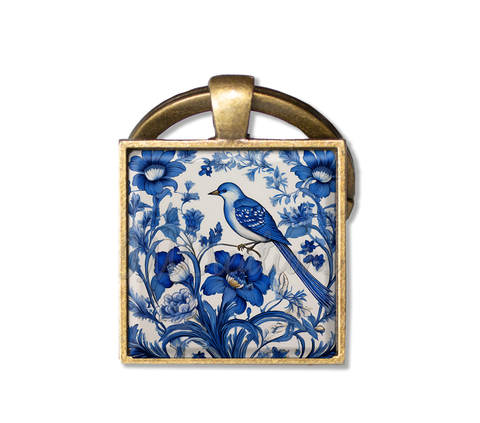 Beautiful Delft Design Bird in Flowers