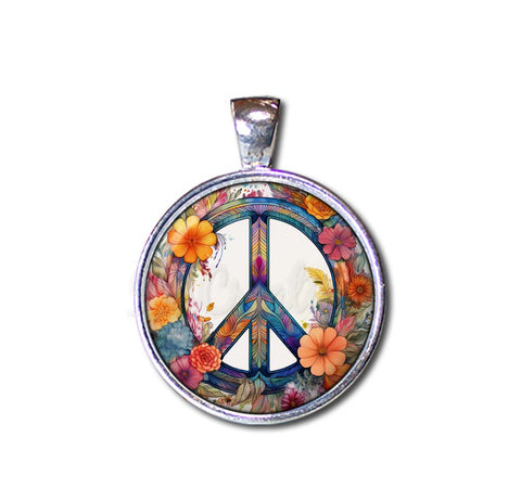 Boho Floral Peace Symbol