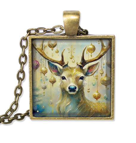 Golden Reindeer with Ornaments