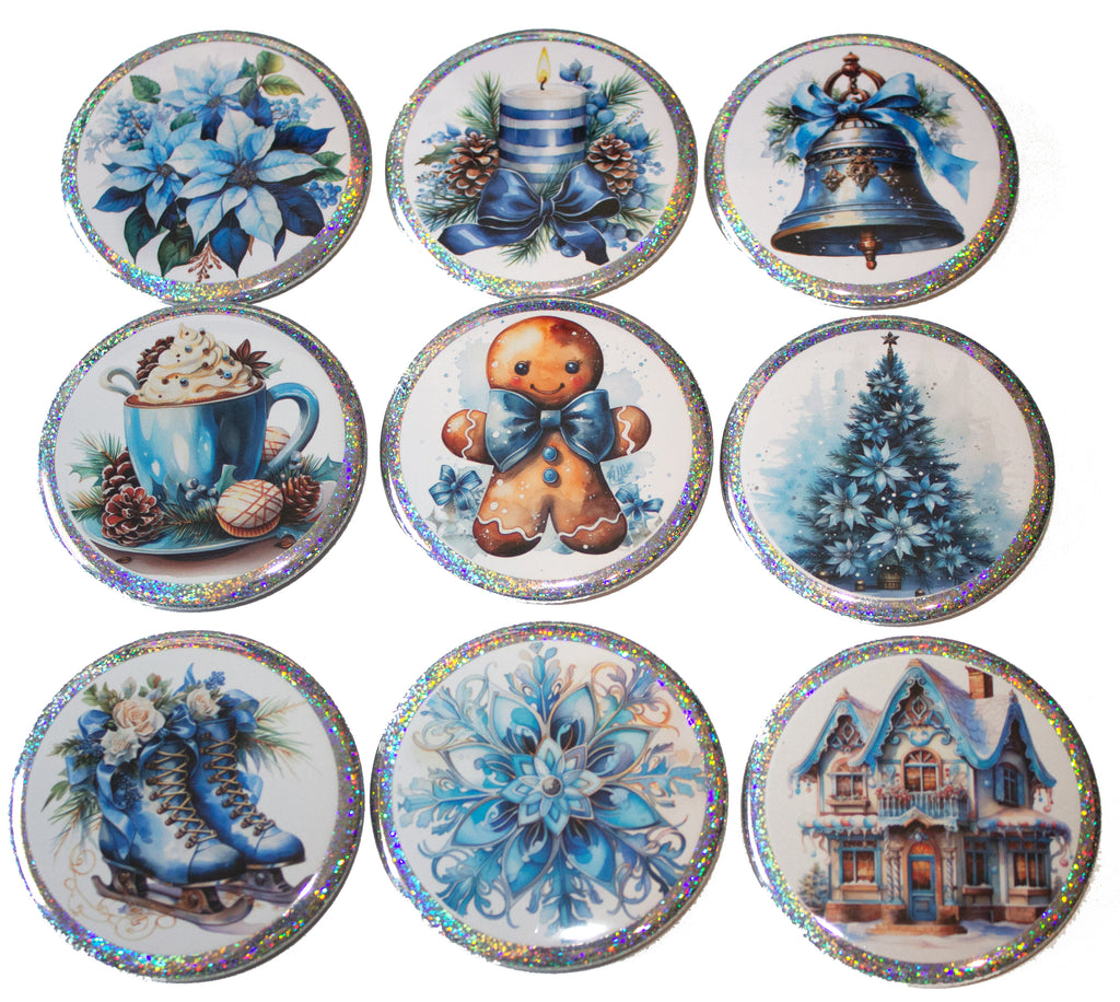 Stunning Blue Christmas Collection Set of 9
