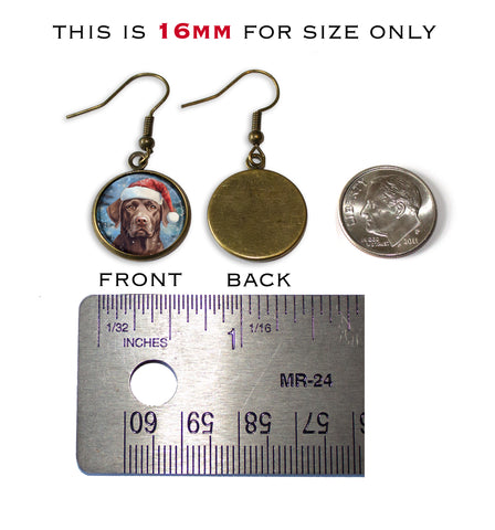 Chocolate Lab with Santa Hat