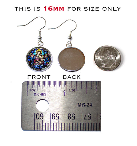 Faux Stained Glass Mary and Jesus [earrings]