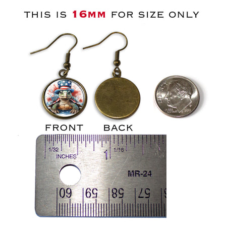 Patriotic Turtle American Flag Hat [earrings]