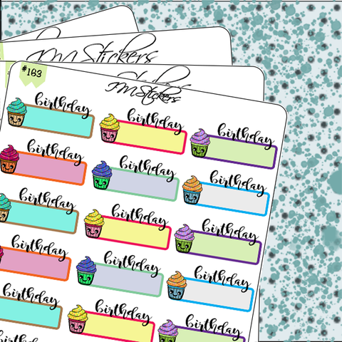 Cute Cupcake Birthday Reminder