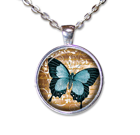 Butterfly Teal Brown