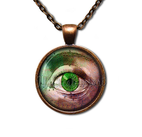 Gothic Style Green Eye Amulet