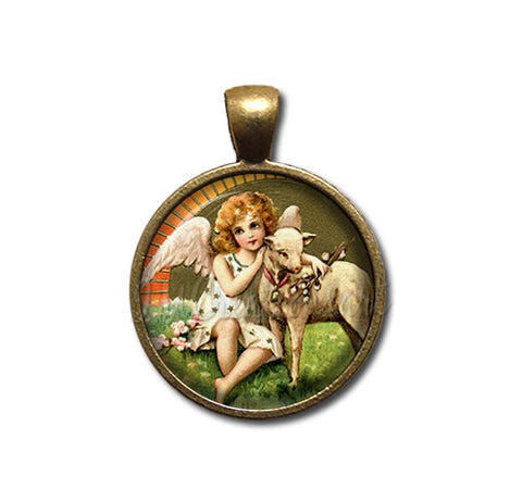 Vintage Easter Angel and Lamb