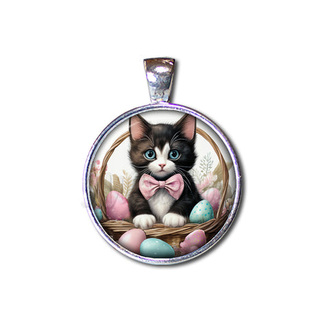 Pastel Easter Eggs Tuxedo Cat