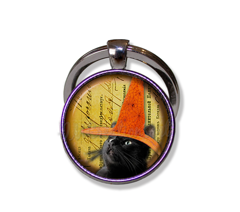 Black Cat Orange Witch Hat