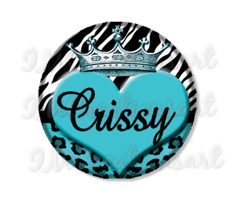 Personalized Name Crown Animal Print