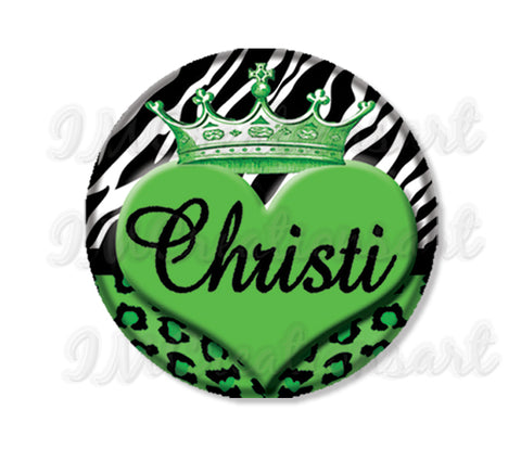 Personalized Name Crown Animal Print