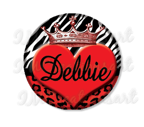 Personalized Name Crown Animal Print