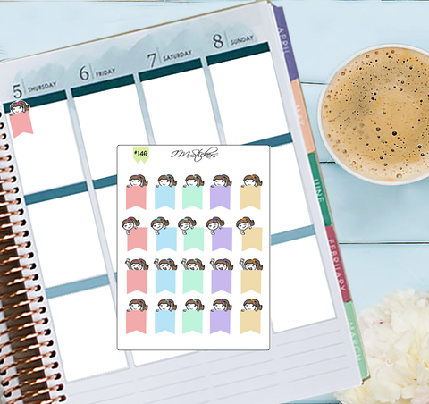 Peeking Flag Tag Reminders in Pastels